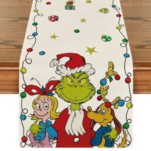 The Grinch Christmas Table Runner Merry Christmas Table Cover New Year